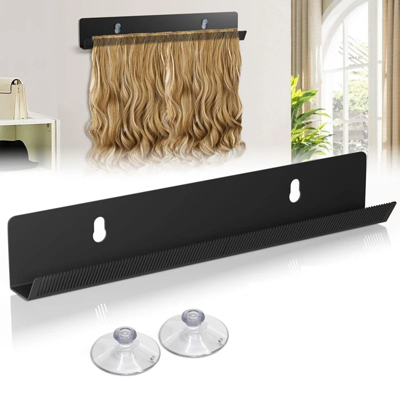 A01F-Hair Extension Hanger,Black Hair Extension Holder For Styling, Washing, Drying, Braiding, Hair Extension Display Rack