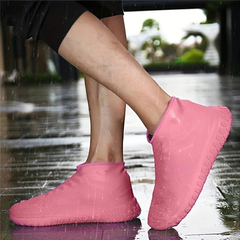 Waterproof Shoe Covers Silicone Anti-Slip Rain Boots Unisex Sneakers Protector for Outdoor Rainy Day Reusable Rain Shoe Covers