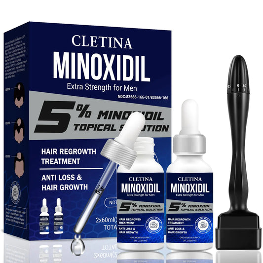 5% Minoxidil for Men Hair Growth Serum Oil Treatment with Dropper- Help to Stop Thinning and Loss Hair - Hair Growth Oil Biotin Hair Regrowth for Stronger Thicker