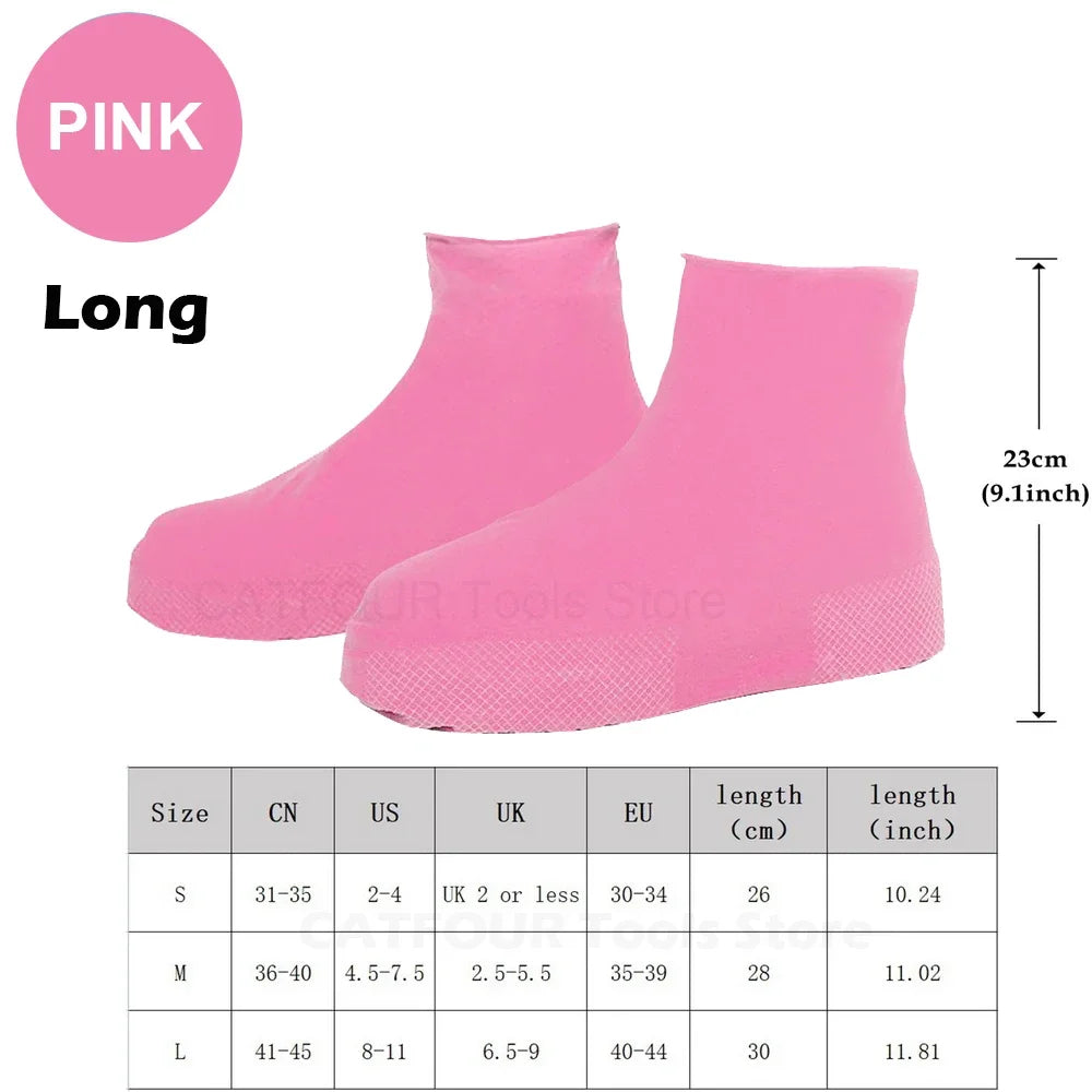 Waterproof Shoe Covers Silicone Anti-Slip Rain Boots Unisex Sneakers Protector for Outdoor Rainy Day Reusable Rain Shoe Covers